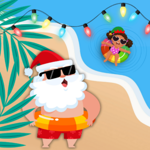 Santa is ready and dressed for summer- Christmas in July at Reading YMCA