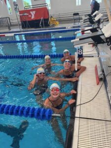 Reading YMCA Swim Team in the pool warming up